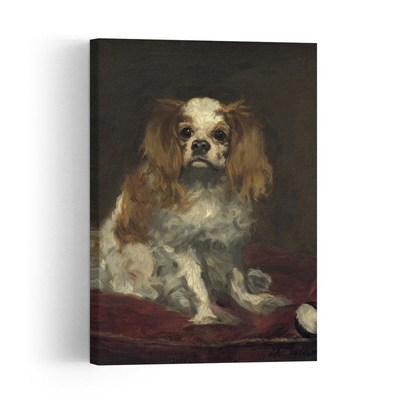 " A King Charles Spaniel, C.1866 Abstract Contemporary Wall Art Print " by Edouard Manet, H 48 po x l 32 po