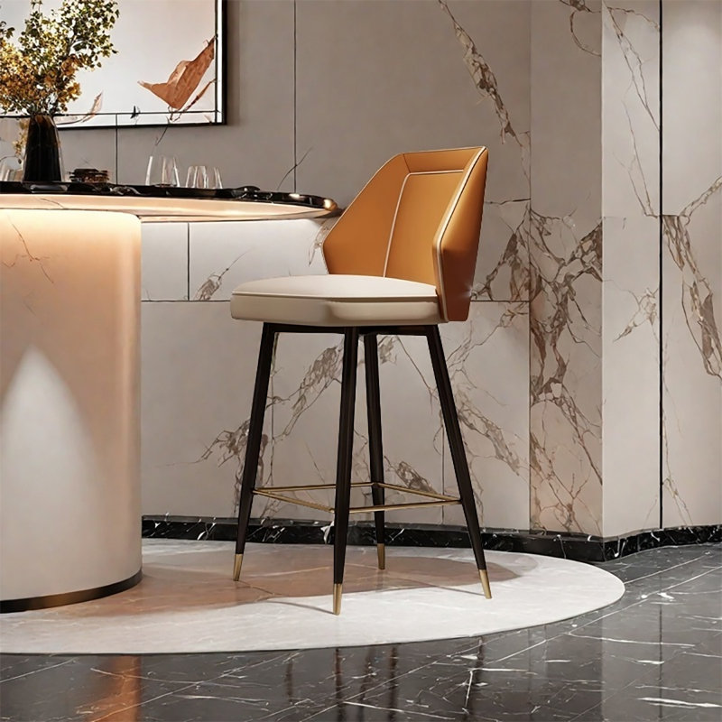Tabouret de bar 40,16 po H-Orange, Orange, Tabouret de comptoir (assise à une hauteur de 25,