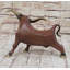 Figurine abstraite en métal bronze