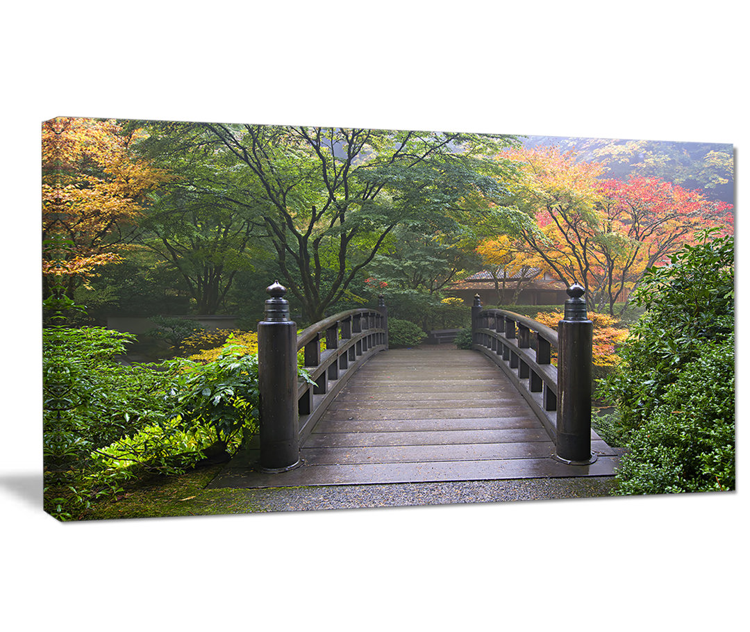 " Wood Bridge At Japanese Garden In Fall " Design Art