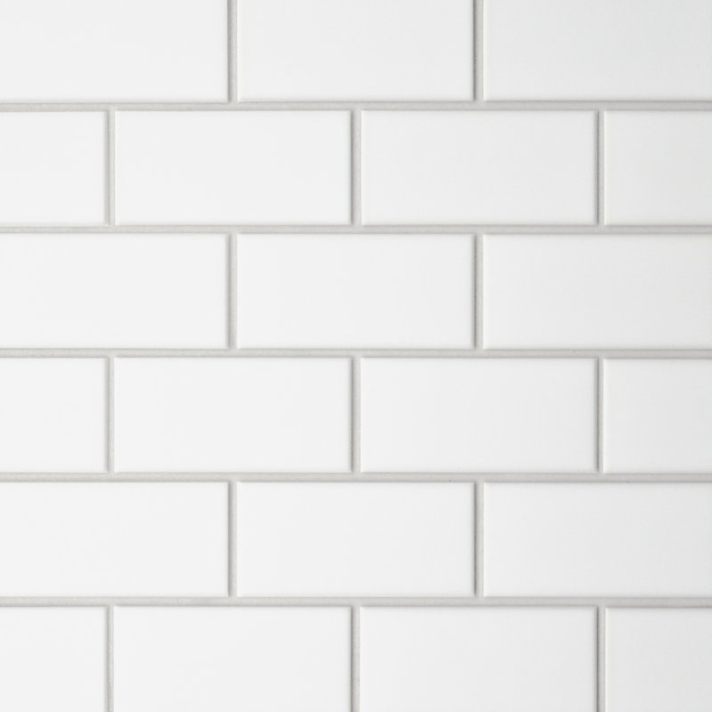 Le Cafe 2" x 4" Mesh Mount Matte Porcelain Mosaic Tile, White