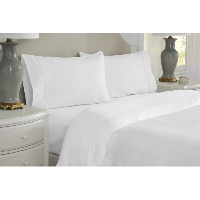 Pointehaven 525 Thread Count 100% Long Staple Cotton Deep Pocket Sheet Set, California King, White