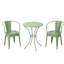 Ensemble bistro extérieur 3 pièces en métal, fini fer, couleur eau, dimensions : 75 cm x 61 cm x 61 cm, poids : 15,5 kg.
