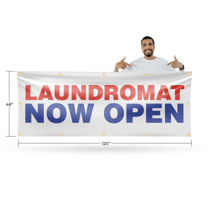 Bannière Laundromat Now Open