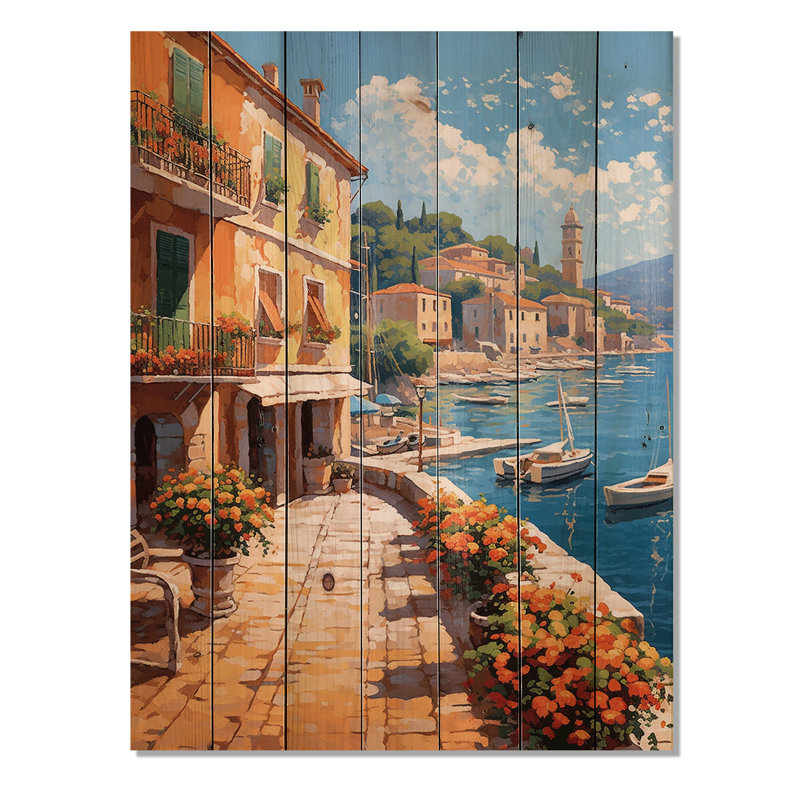 Jamaur La Dolce, plage italienne I sur bois, H 40 po x l 30 po x P 0,78 po