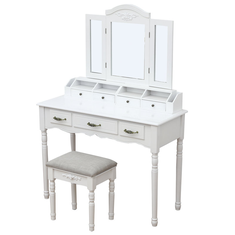 Ensemble coiffeuse et tabouret Isom