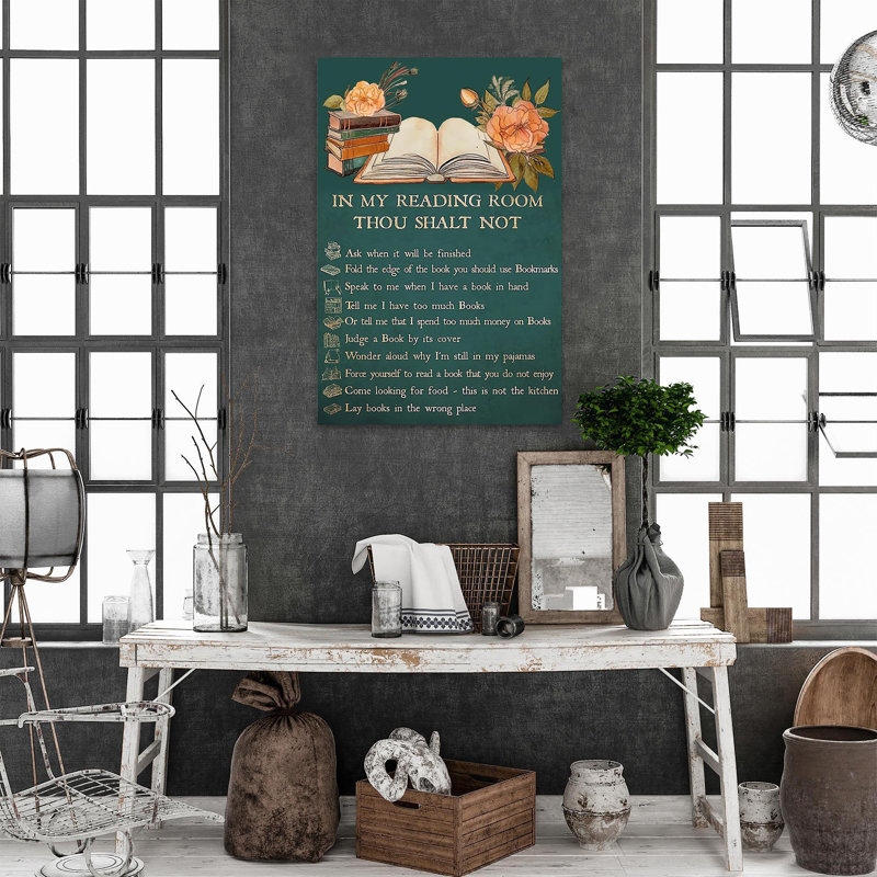 " In My Reading Room - 1 Piece Rectangle Graphic Art Print On Wrapped Canvas " Graphic Art Print, 36" H x 24" W x 1.25" D