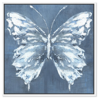Blue And White Canvas Butterfly Art Prints by Art Remedy