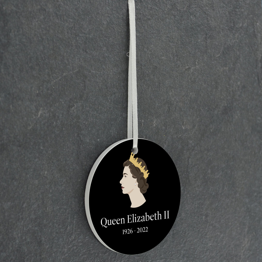 Sanson Queen Elizabeth II Circle Shaped Shaped Ceramic Ornament