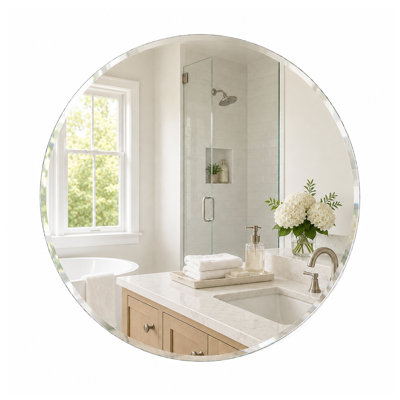 Miroir de salle de bain mural biseauté sans cadre