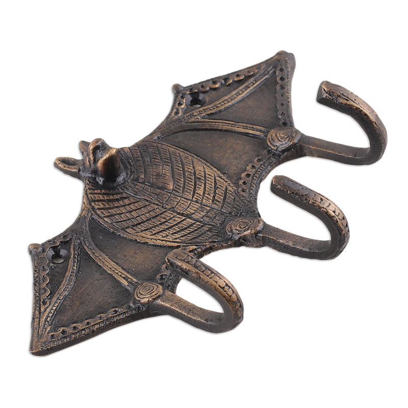 Handmade Glorious Bat Brass Key Rack