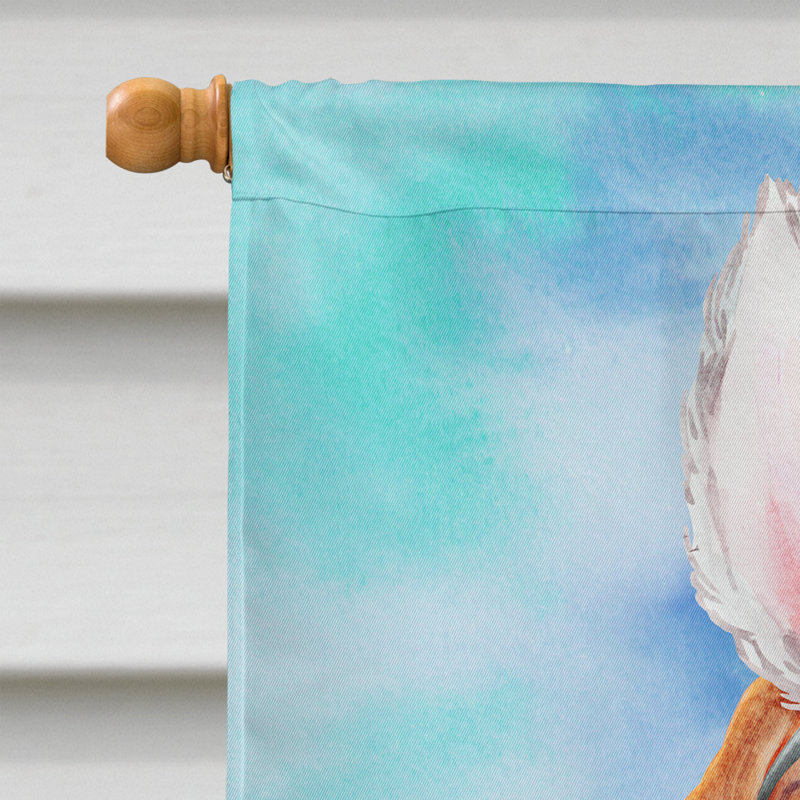 Polyester à 2 côtés 40 x 28 po. lapin de pâques drapeau maison, Épagneul cavalier
