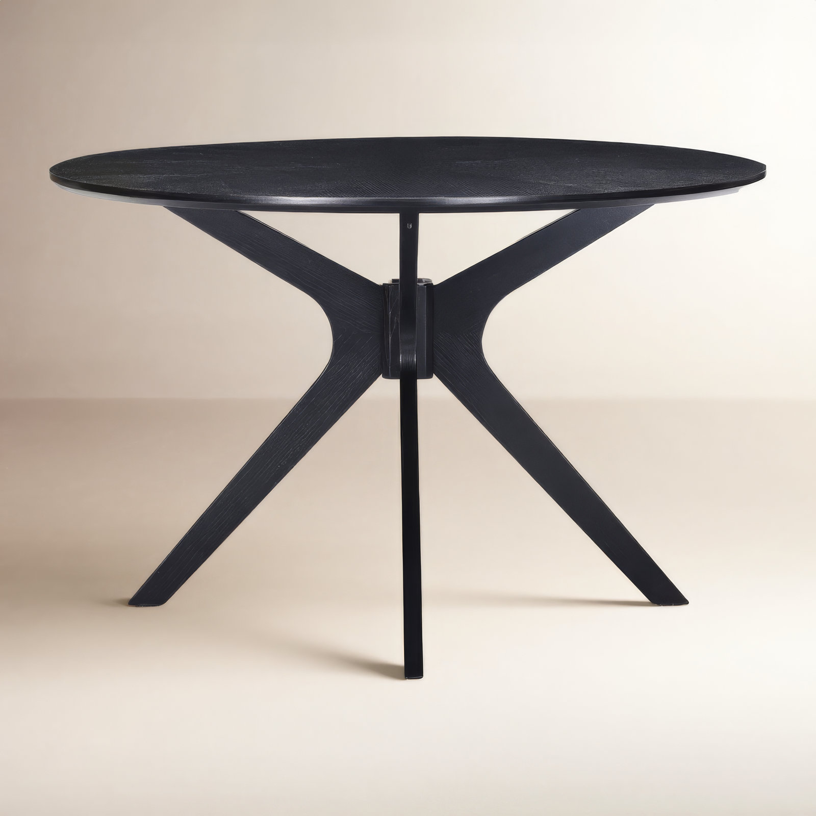 Bergmans 47.2'' Round Dining Table, Black Top/Black Base