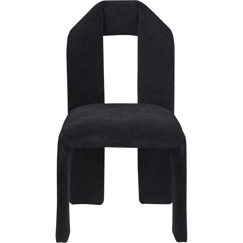 Bennett Upholstered Dining Chair, Black Chenille Fabric