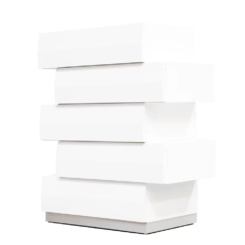 Mcgowen 44"H 5 Drawer White Chest 