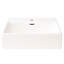 Meuble-lavabo de 20 po pour espaces compacts avec lavabo en céramique, fixation pour robinet simple, armoire noire à portes silencieuses, poignées argentées, plomberie à dossier ouvert