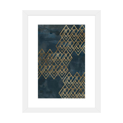 " Deco Pattern in Blue I " Print