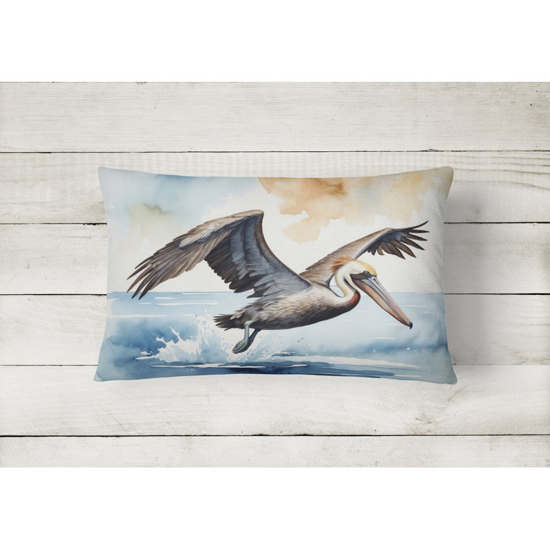 Pelican Diving Throw Pillow, Rectangle 12"H x 16"W