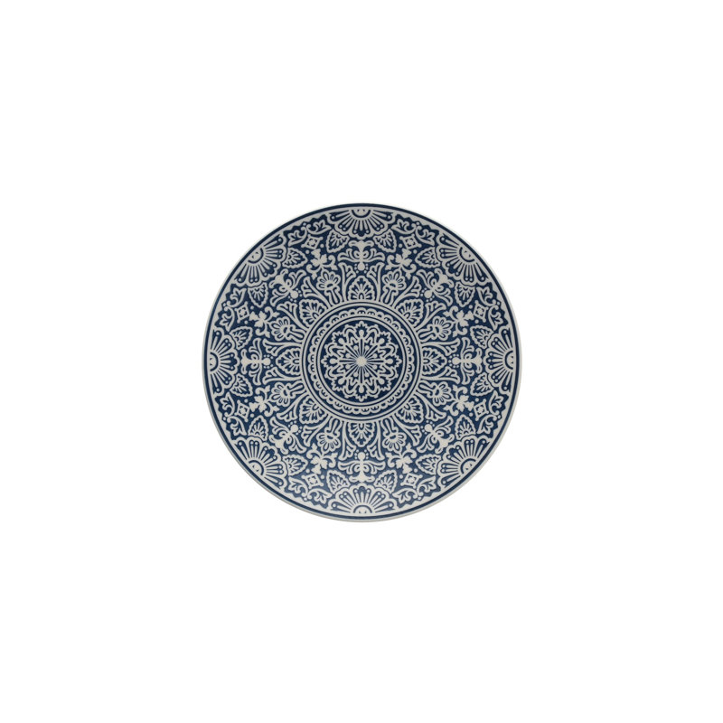 Fortessa Havana Porcelain, 8.5" Coupe Salad Plate (Set of 4), Honey, Blue