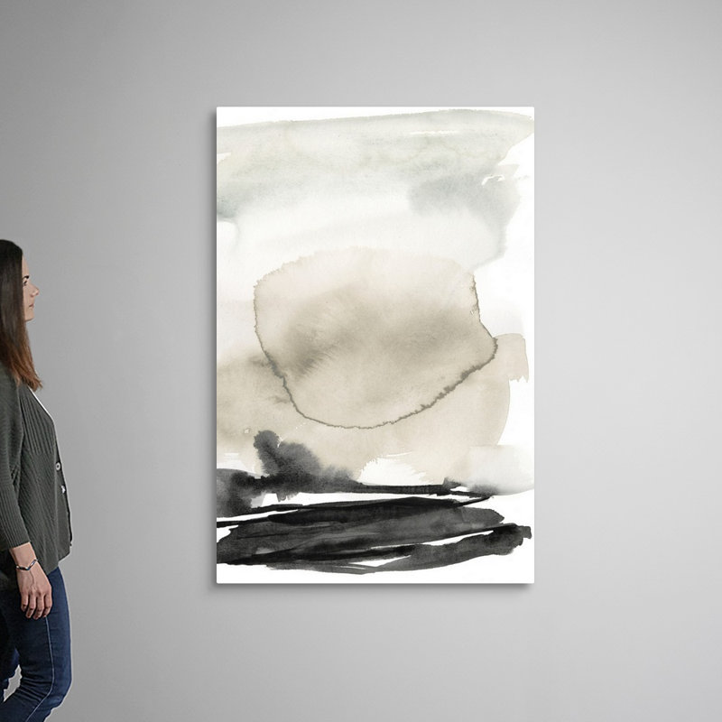 «Ebony Horizon Triptych II» par Jennifer Goldberger - reproduction d'art, H 60 po x l 40 po x P 1,25 po, Toile tendue