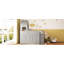 Lit mezzanine simple en bois avec bureau, tiroirs, armoires, gris-1259734437