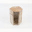 Table d'appoint luxueuse en marbre rose – Pied hexagonal géométrique en pierre avec table basse – Meuble d'appoint moderne et poli pour salon, chambre et petits espaces