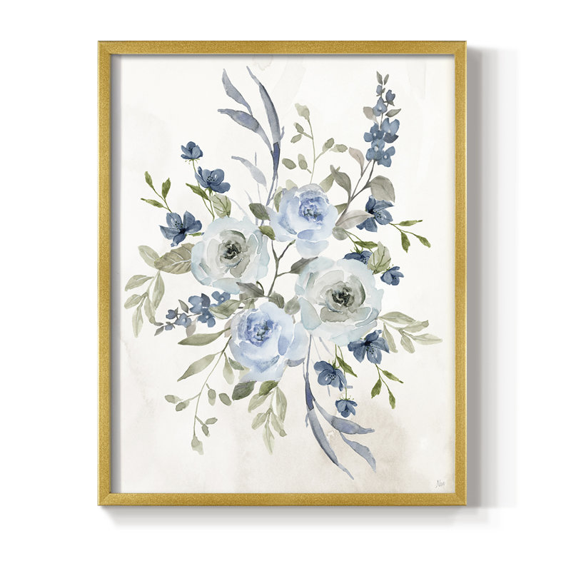Sweet Blues I, reproduction encadrée - bois massif, H 15 po x l 12 po, Doré