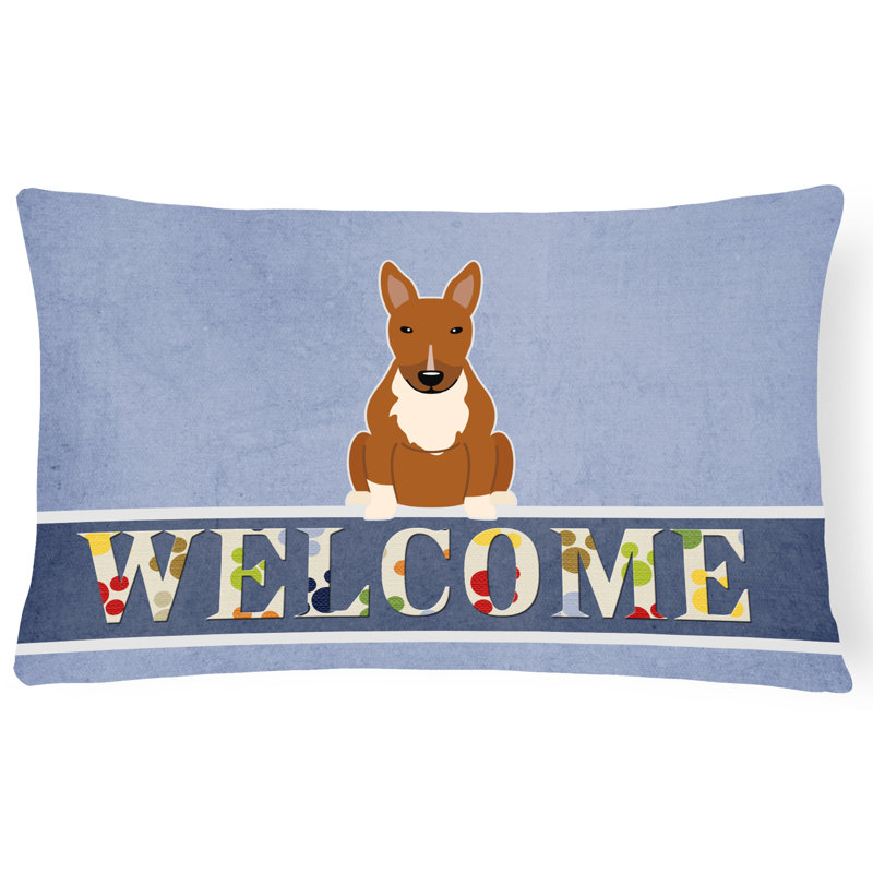Coussin Bull Terrier Welcome, Brun