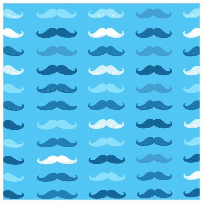 Couvertures bleues à motif de moustache, L 50 po x H 60 po