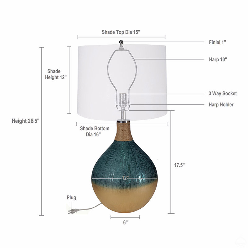 Lampe de table en verre