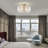 Isamary 5-light Brushed Shiny Brass Leaf-shaped Glass Crystal Flush Mount