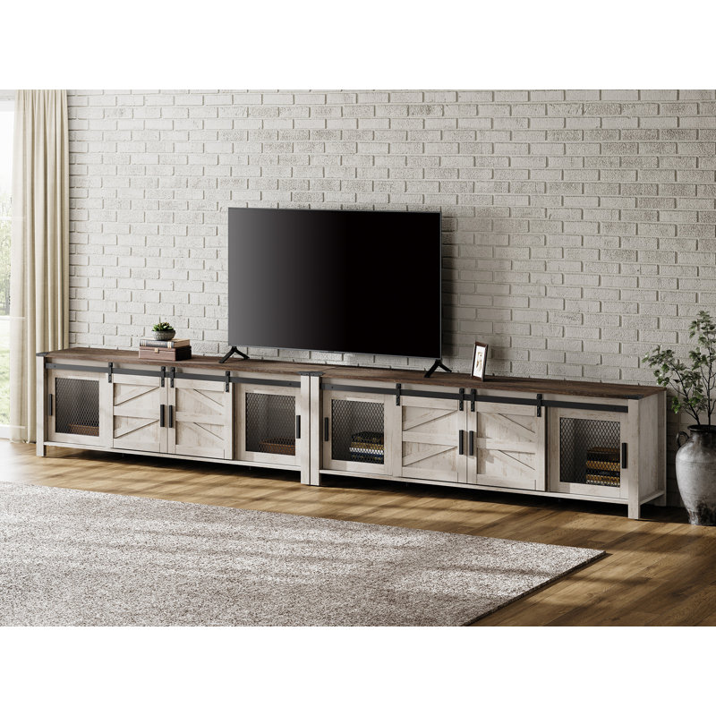Gracie Oaks 2 In 1 TV Stand For 100 Inch, Oak Wood
