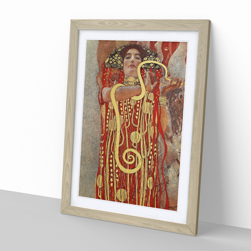 Hygeia by Gustav Klimt - Framed Print, 65cm H x 48cm W x 2cm D, Oak Framed