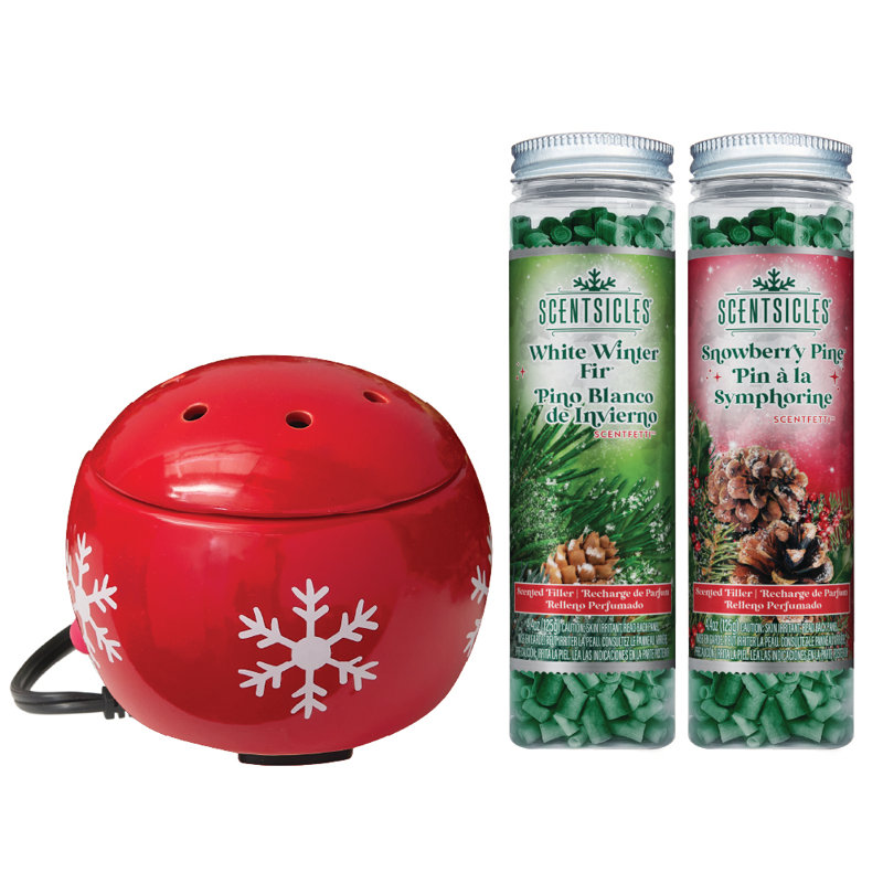 Scentsicles, chauffe-flocons de neige rouge, 1 sapin blanc d'hiver Scentfetti / 1 pin Snowberry - paquet de 3