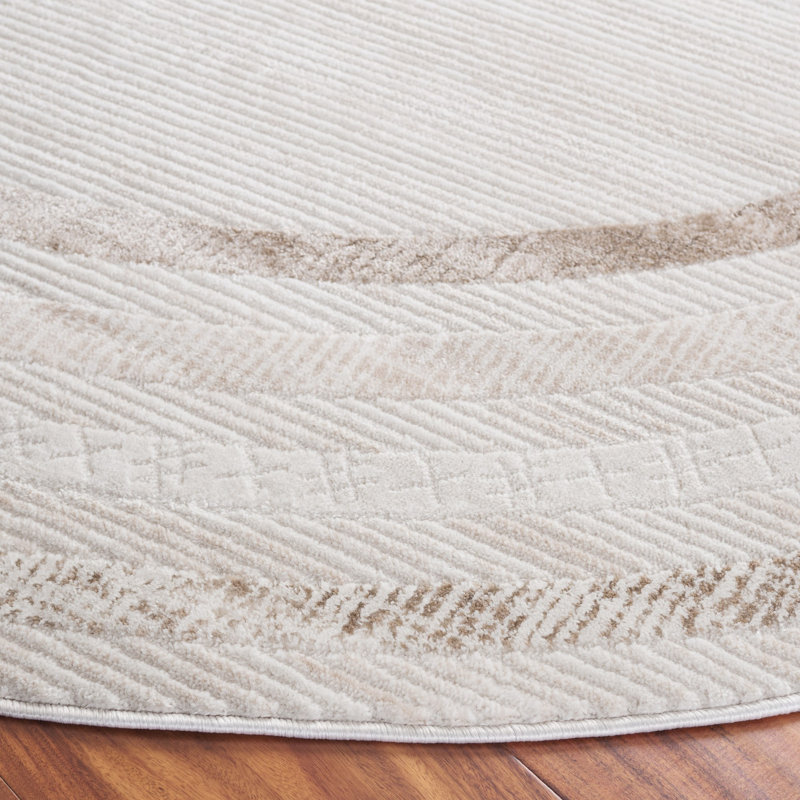 Aanyah Performance Striped Rug, Round 6'7"