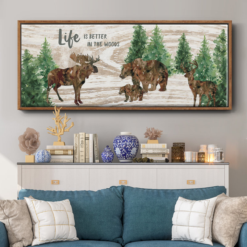 Better in the Woods - Toile avec cadre, H 20 po x l 50 po