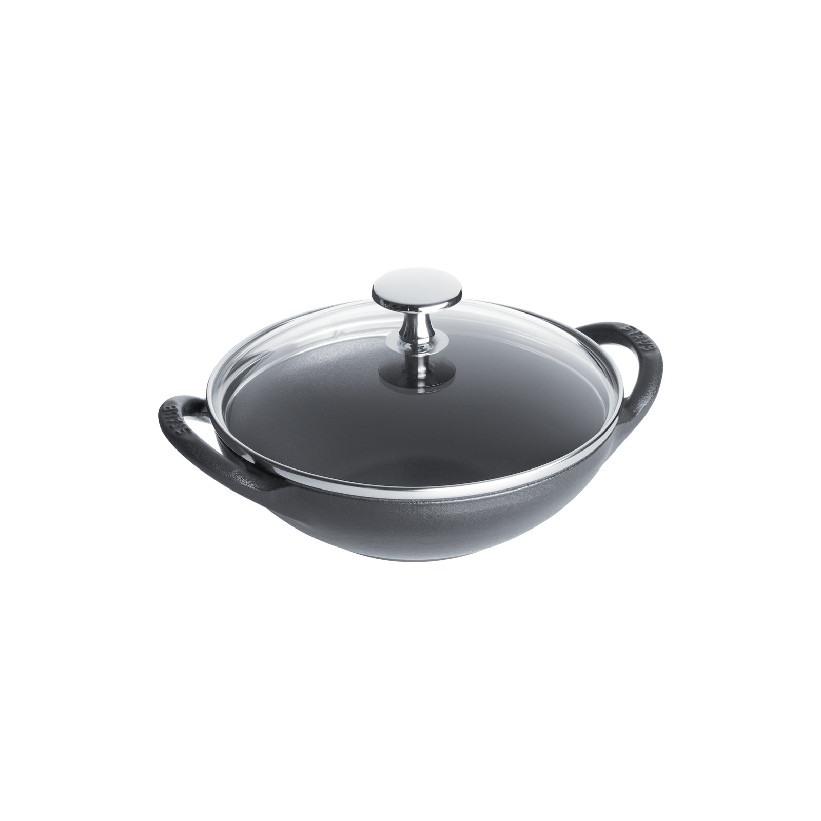 Staub Minis Cast Iron 0.5-qt Baby Wok, Graphite Gray