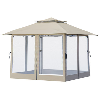 10/11/13Ft Steel Pop-Up Canopy With Soft-top