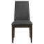 Chaise d'appoint à dossier solide gris et noyer foncé (ensemble de 2)