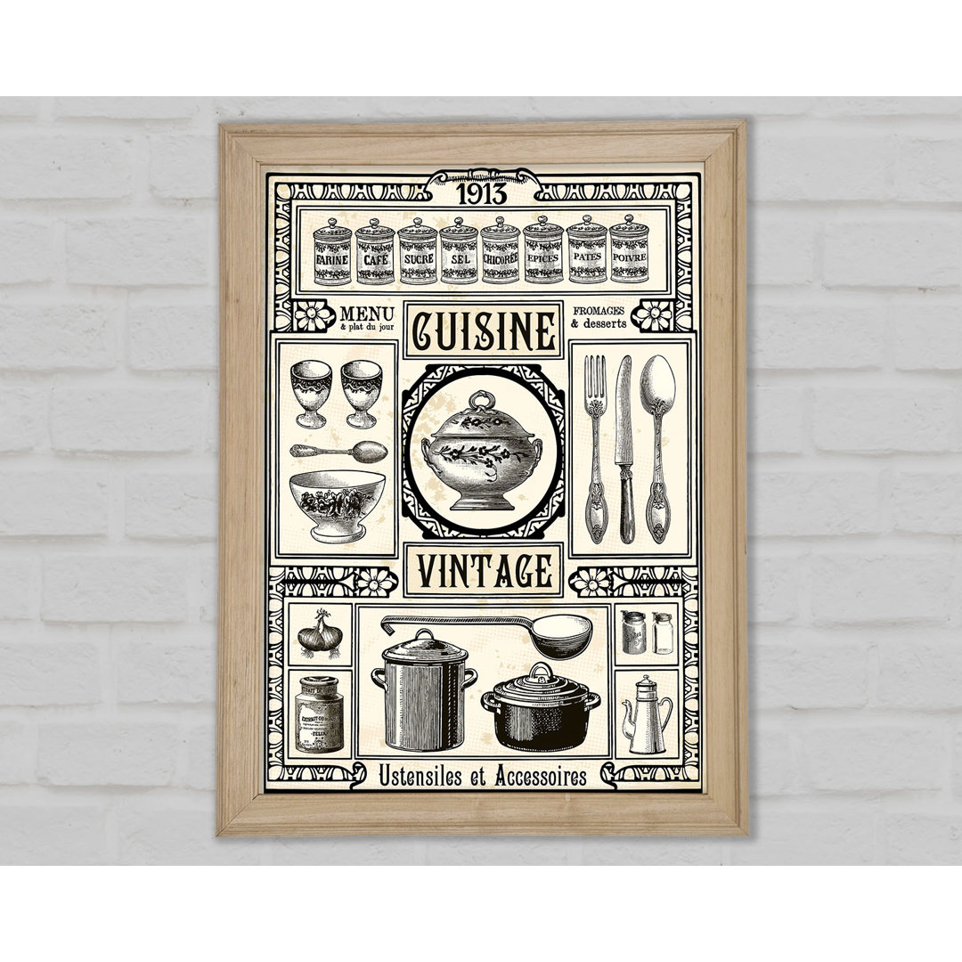 Vintage Cuisine Gerahmter Druck