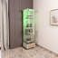 Vitrine mince à DEL avec tiroir et roulettes, éclairage à distance 13 couleurs, tablettes en verre trempé-118323377