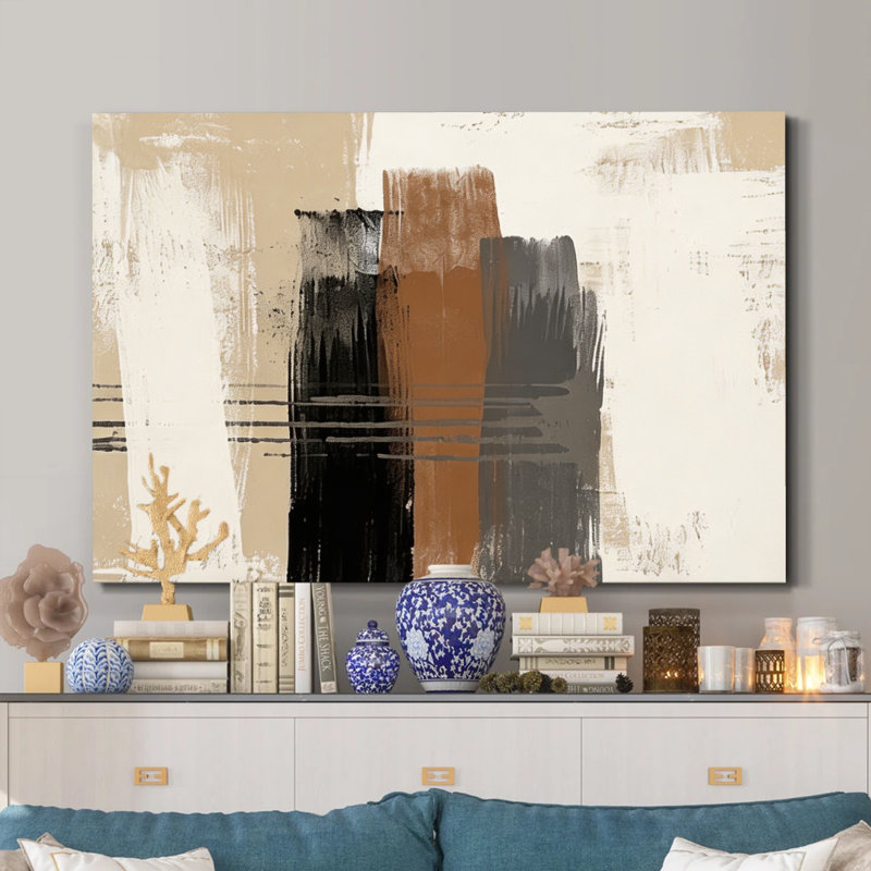"Earth Layered Strokes", art texturé abstrait sur toile