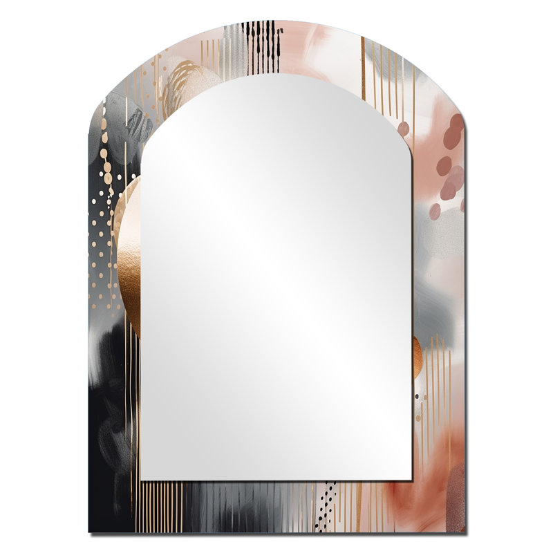 Miroir mural arqué rose, 34 po x 25 po