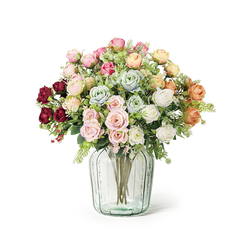 Bouquet de petites fleurs artificielles, Café