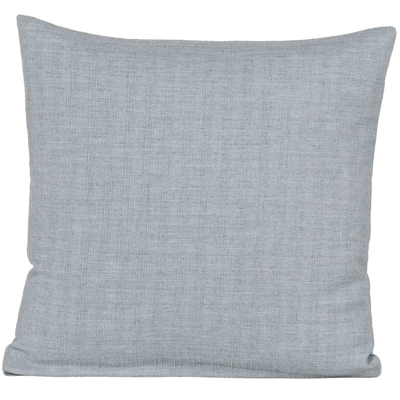 Coussin décoratif en faux lin Indy, Polyester, Bleu, Carré 16 po
