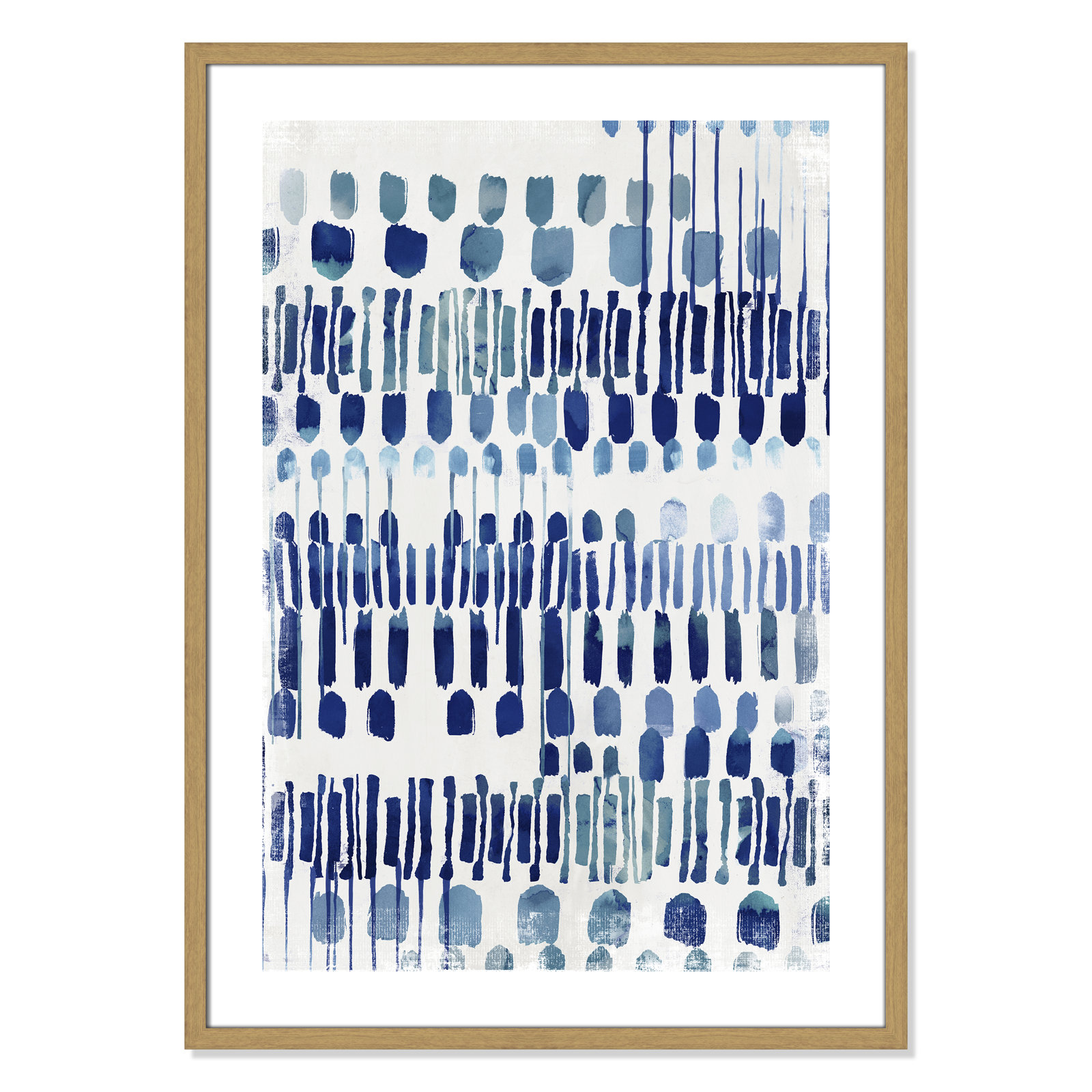 Continuously I - Painting Print, White, Natural Wood Grain Framed Paper, 35.5" H x 25.5" W x 0.75" D