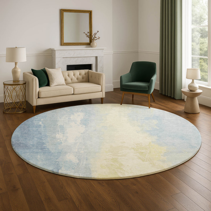 Premium Machine Washable Arnoldina AMF1844 Abstract Rug, Round 8'