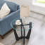 Table basse ronde en verre 23,5 po - petite - noire