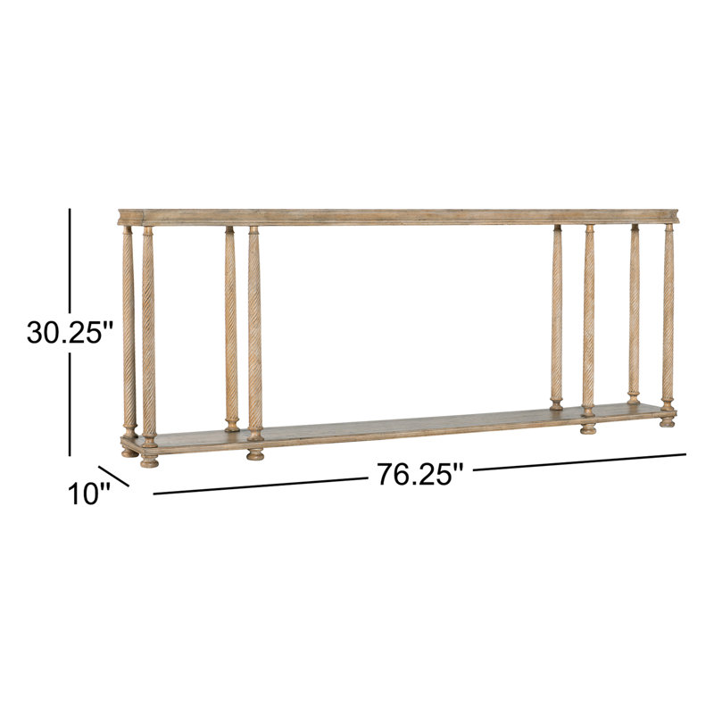 Console en bois massif 76,25 po Adette, Marron clair