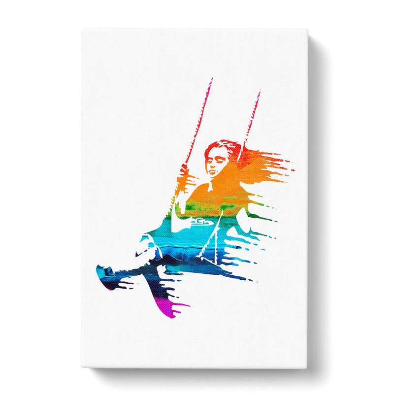 Banksy Girl On Swing - Wrapped Canvas Print, 50cm H x 35cm W x 3cm D